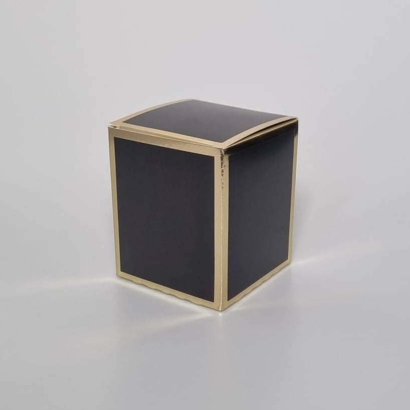 20cl Candle Box - Black With A Gold Edge