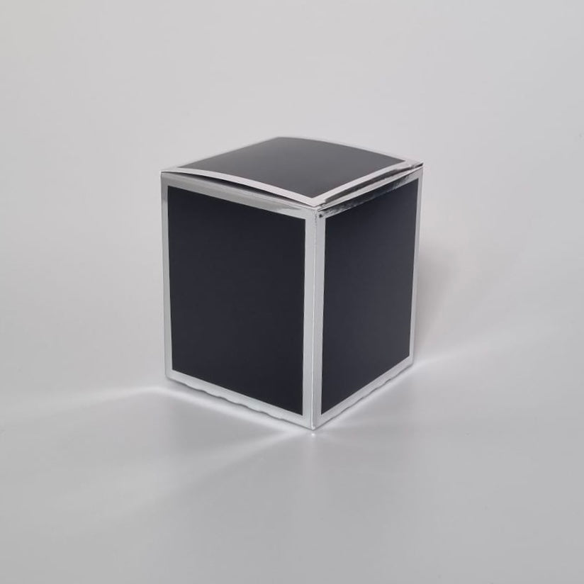 20cl Candle Box - Black With A Silver Edge