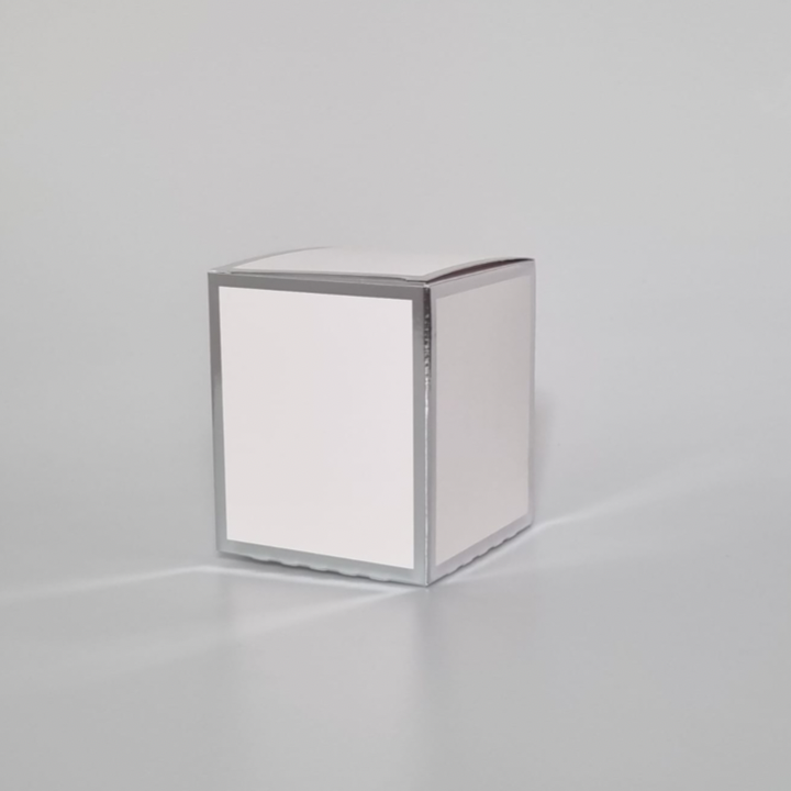 20cl Candle Box - White With A Silver Edge