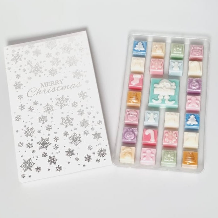 25 Cavity Christmas ADVENT Wax Melt Clamshell - Snowflakes (WHITE)