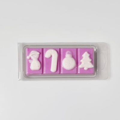 Christmas 4 Cavity Snap Bar Style Clamshell (SNOWMAN)