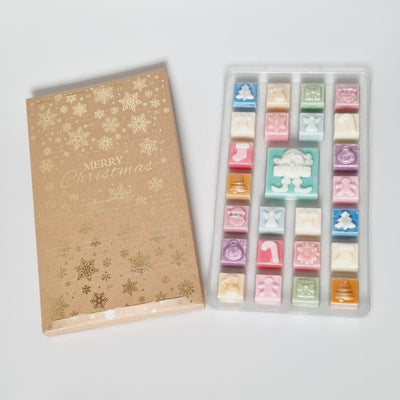 25 Cavity Christmas ADVENT Wax Melt Clamshell - Snowflakes (KRAFT)