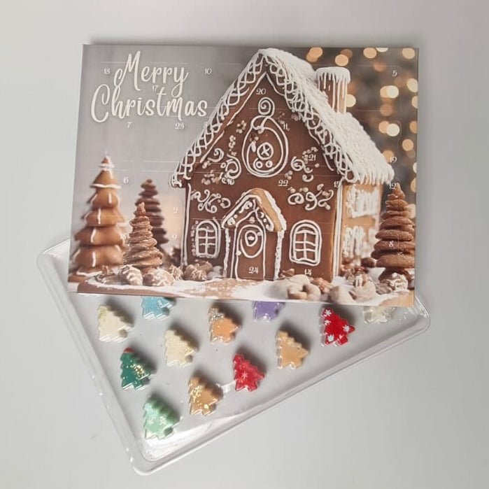 24 Cavity Christmas Tree ADVENT  Wax Melt Clamshell - (GINGERBREAD HOUSE) NEW!