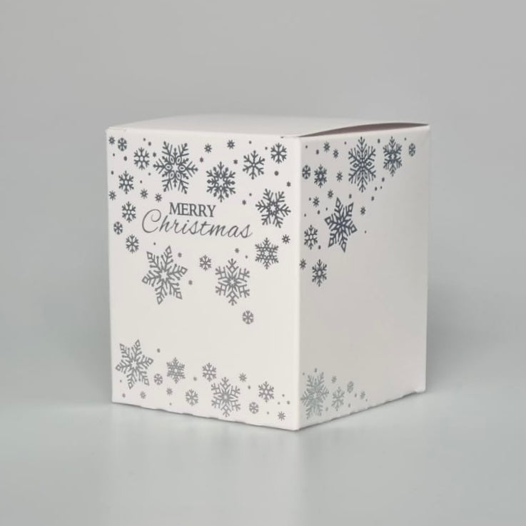 20cl - White Candle Box With Snowflakes