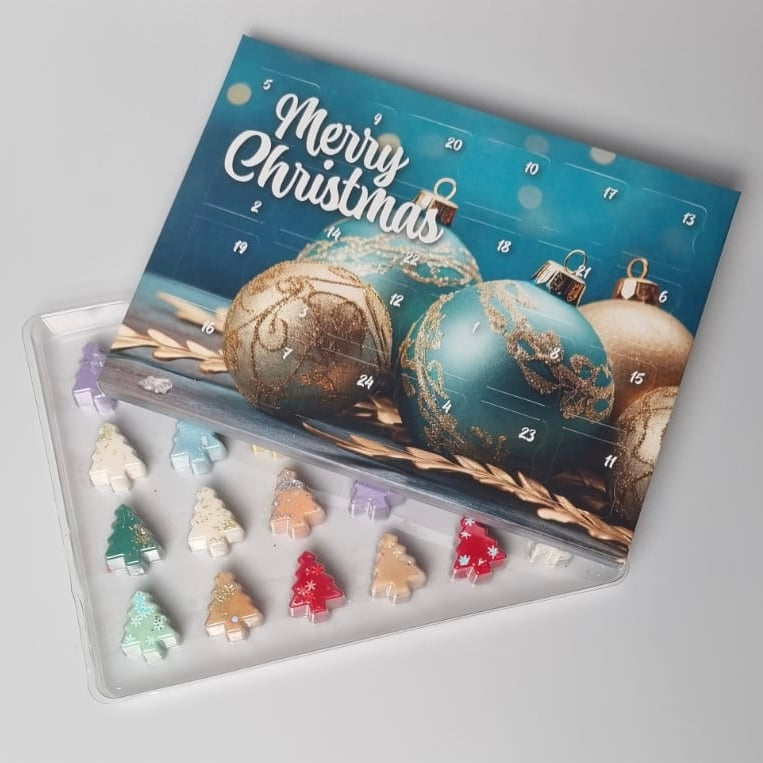 24 Cavity Christmas Tree ADVENT  Wax Melt Clamshell - (BAUBLES)