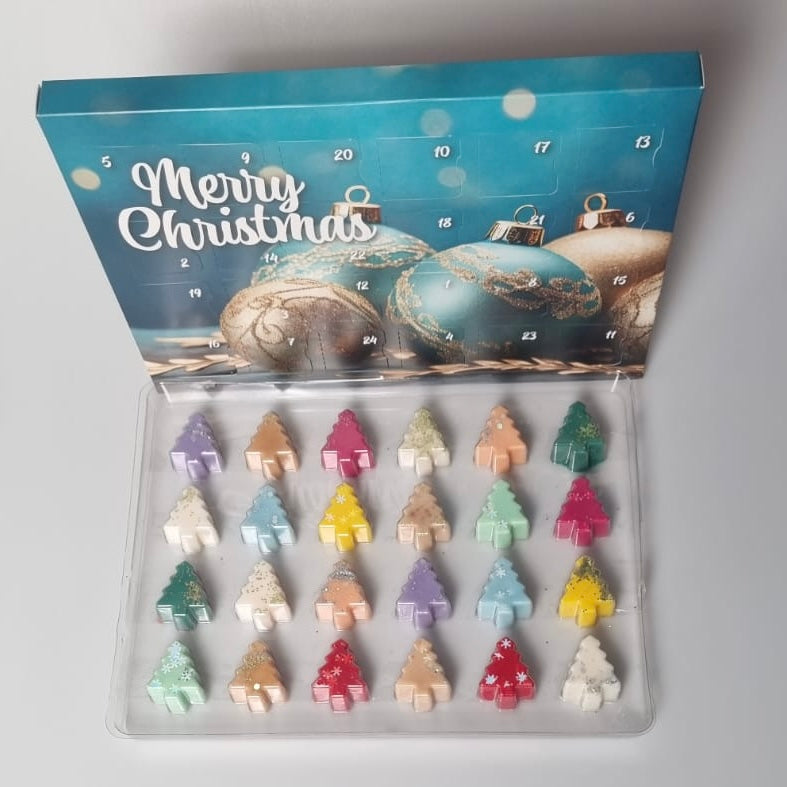 24 Cavity Christmas Tree ADVENT  Wax Melt Clamshell - (BAUBLES)
