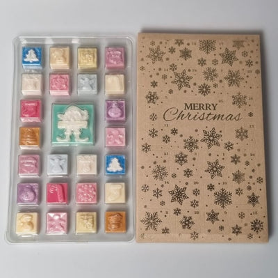 25 Cavity Christmas ADVENT Wax Melt Clamshell - Snowflakes (KRAFT)