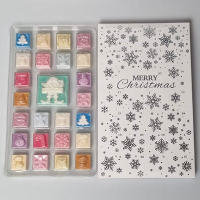 25 Cavity Christmas ADVENT Wax Melt Clamshell - Snowflakes (WHITE)