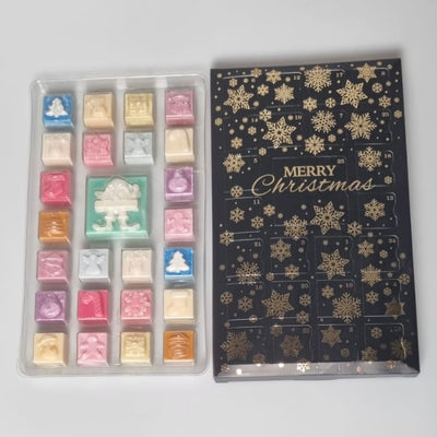25 Cavity Christmas ADVENT Wax Melt Clamshell - Snowflakes (BLACK)
