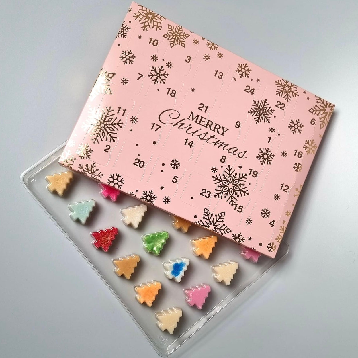 24 Cavity Christmas Tree ADVENT  Wax Melt Clamshell - (BLUSH-ROSE GOLD)