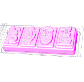 EASTER - 4 Section Snap Bar Style Clamshell (EASTER)