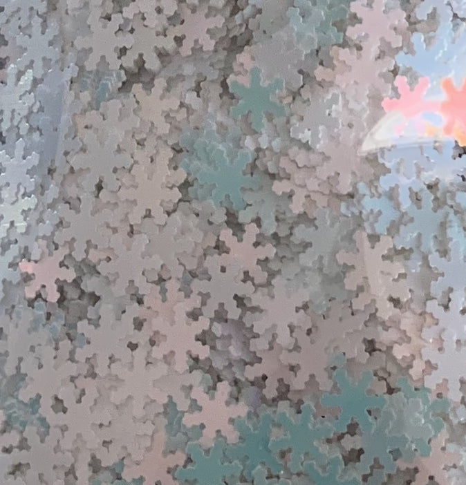 Two tone light blue & white snowflake glitter =w45