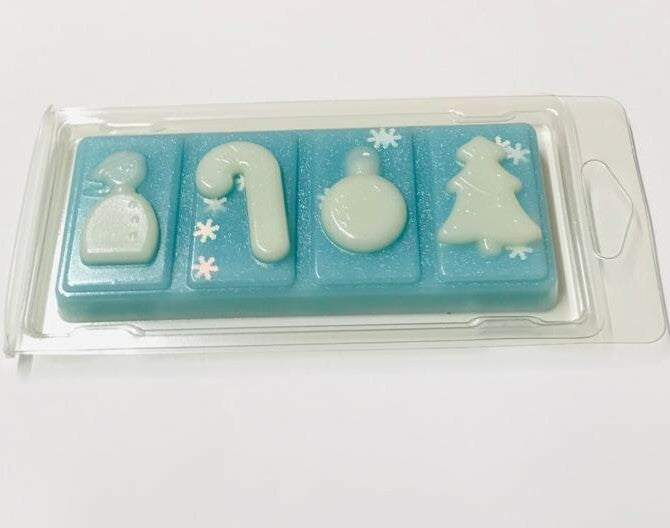 Christmas 4 Cavity Snap Bar Style Clamshell (SNOWMAN)