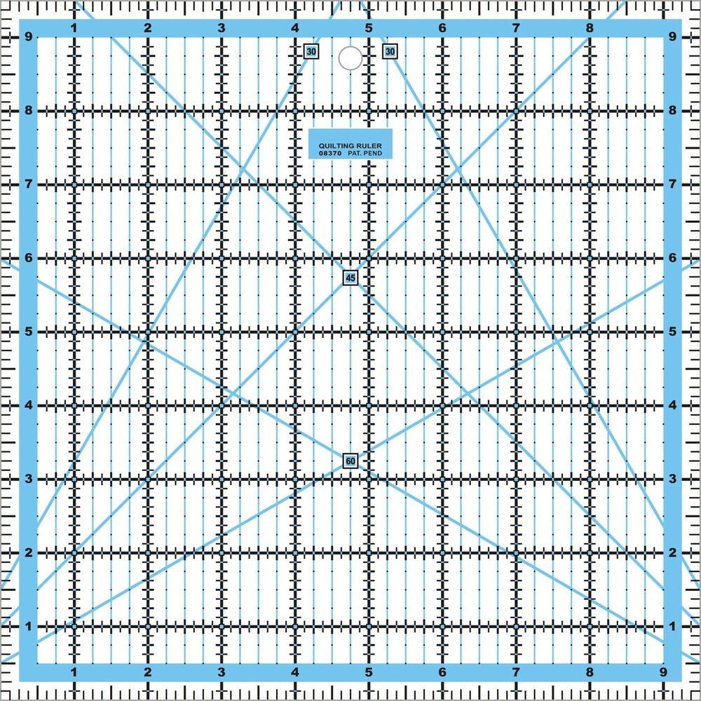 9.5" x 9.5" Quilting Patchwork Ruler